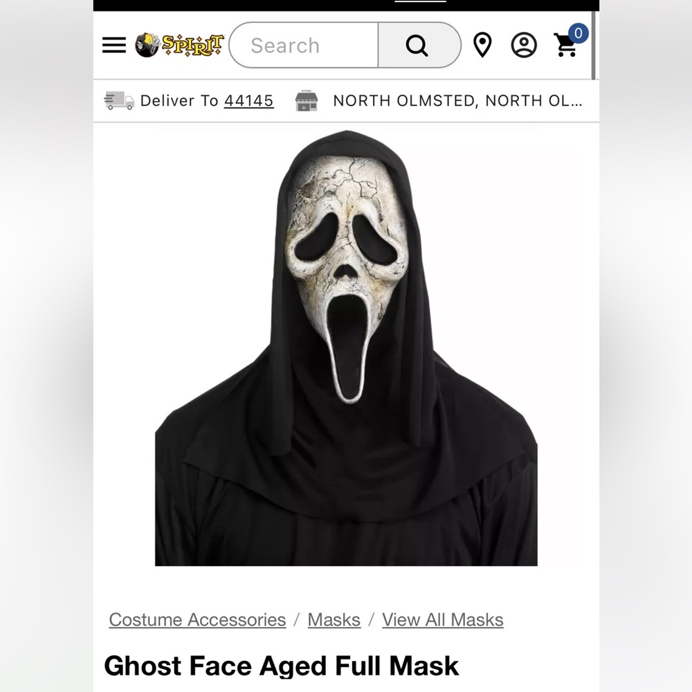Ghost Face Aged Full Mask